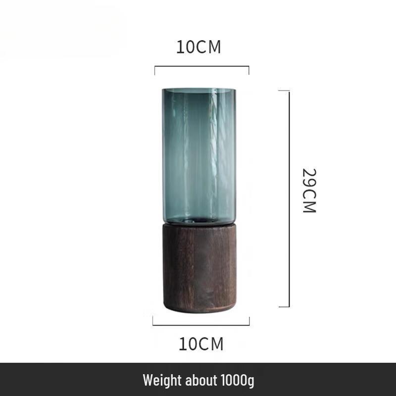 

Fine Round Glass Vase with Wooden Base