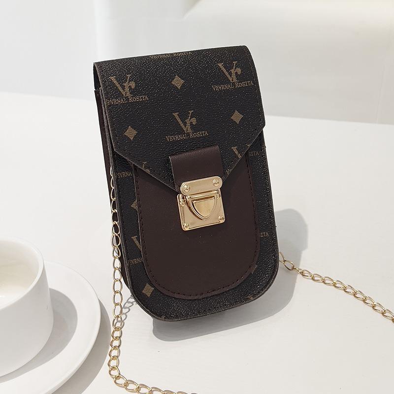 Geantă de umăr pentru fete, cu imprimeu la modă, pentru telefonul mobil, versiunea coreeană