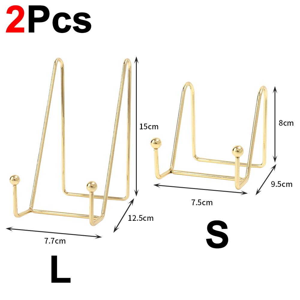 8cm/15cm Metal Picture Photo Frame Display Stand Plate Holder Dish Rack for Small Easel Card Platter Tabletop Art In Home Office
