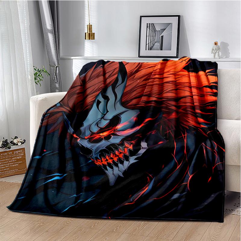 3D Bleach Kurosaki Ichigo Cartoon Anime Soft Blanket,Soft Throw Blanket for Home Bedroom Bed Sofa Travel Cover Child Gift