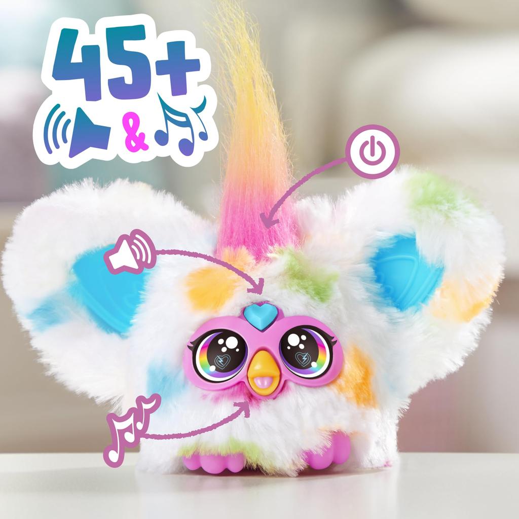 Hasbro Furby Furblets Lure Mini Friend, 45+ Sounds, Furby Language Only, Powered Plush Toy, Ages 6+, Multicolor, G1613, Authentic
