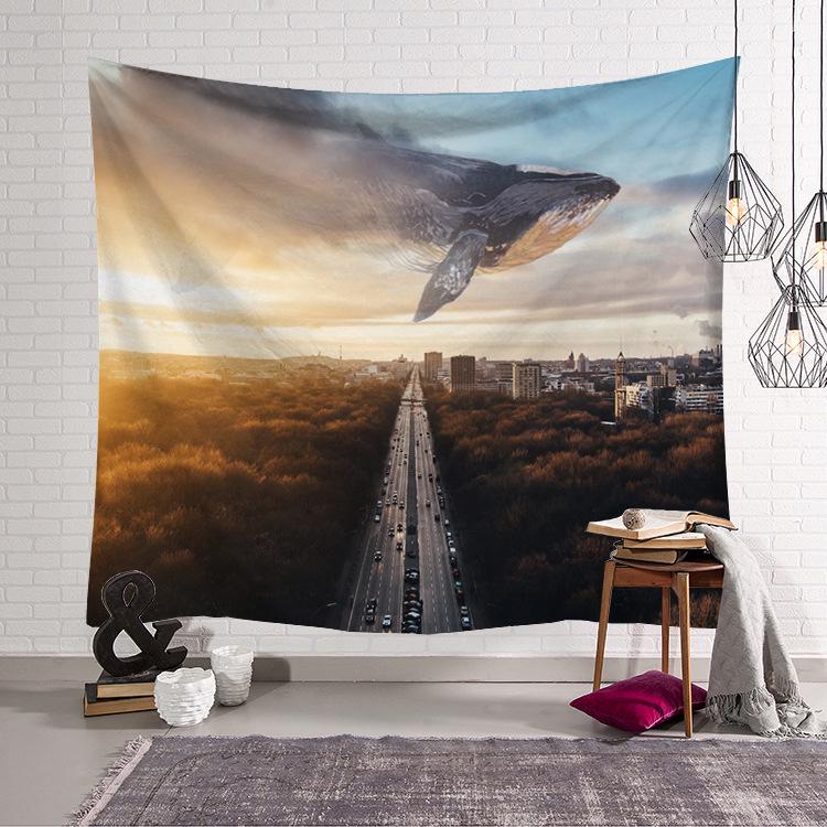 Ocean Wave Tapestry Beauty Sea Beach Big Whale Animals Tapestry Wall Hanging Tapestries Home Decor Bedroom Wall Art Tapestry