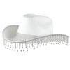 Rhinestone Tassels Cowboy Hat for Women Teens Breathable Wide Brim Beach Hat Music Festival Hat Bachelorette Party Cap