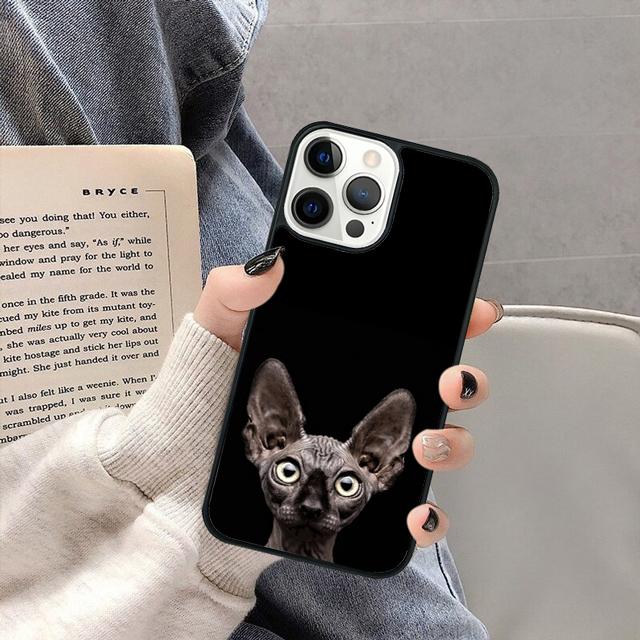 animal Sphynx Hairless cat Phone Case for iPhone 16 15 SE2020 13 14 11 12 Mini Pro Max 6 7 8 Plus coque fundas Shell