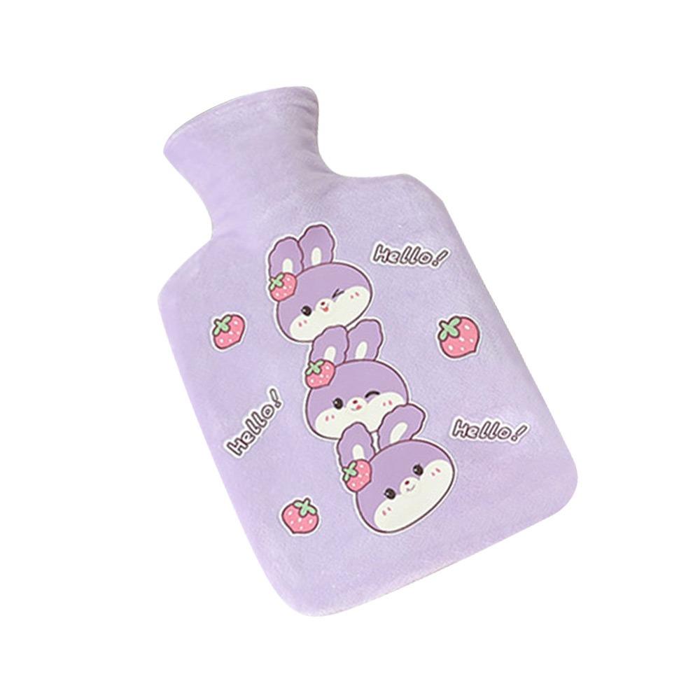 1000ML Plush Hot Water Bag Cartoon Rabbit Reusable Hand Warmer Comfortable Coldproof Hot Water Bottle Children Girls