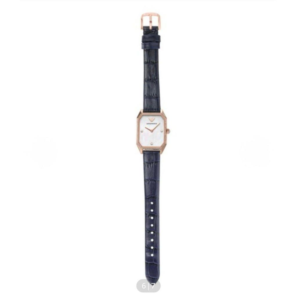 Used EMPORIO ARMANI Women's Watch Octagon Navy Emporio Armani Watch Analog Leather AR11466