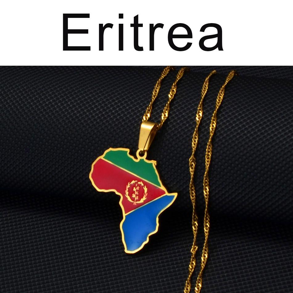 Anniyo 3CM Hip-hop Africa Map Pendant Necklace Jewelry Eritrea,Gambia,Guinea,Congo,Tunisia,Benin,Libay,Namibia,Chad,Botswana