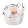 304 Edelstahl Campingtopf Tragbarer Faltbarer Outdoor Campingtopf mit Deckel für Picknick
