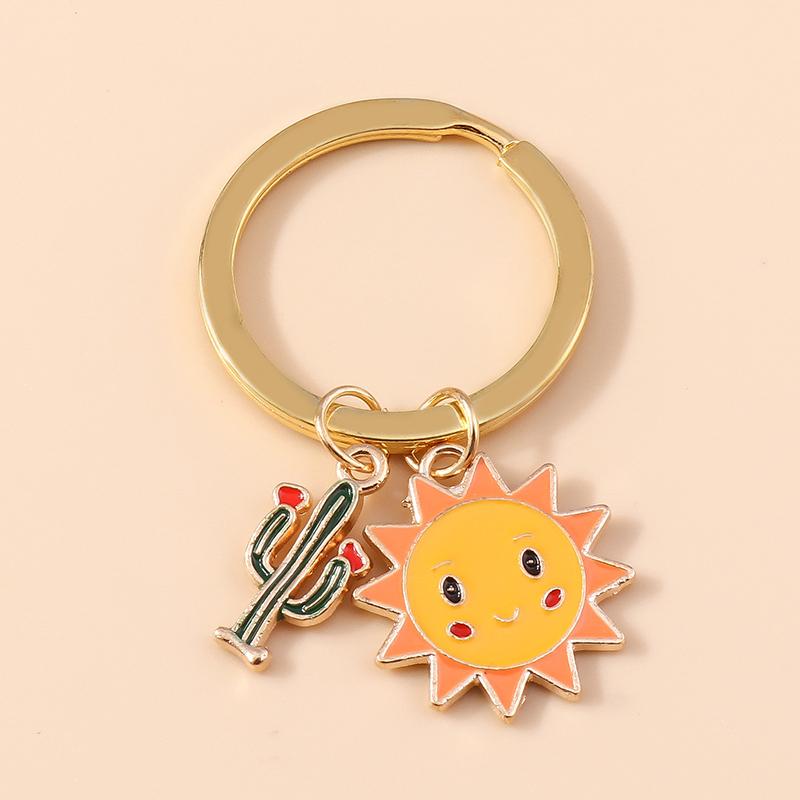 

Cute Enamel Cactus Keychain Plant Key Ring Pendant for Car Key Holder Women Girls Handbag Decor DIY Handmade Jewelry Gifts