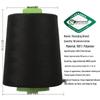 Polyester Thread Cone, 8000 Yards, Large Spool for High-Speed Sewing Machines, Black & White