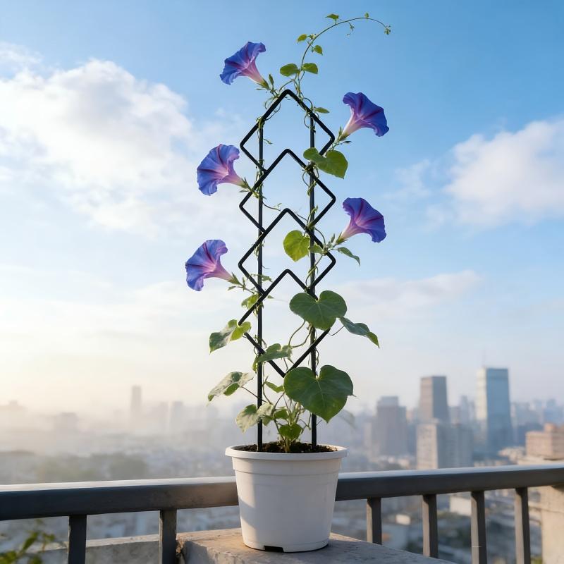 1pc Modern Diamond-Shaped Plant Stand Indoor Climbing Plants Supports Iron Stand For Ironwood Ivy Roses Gardening Accessories