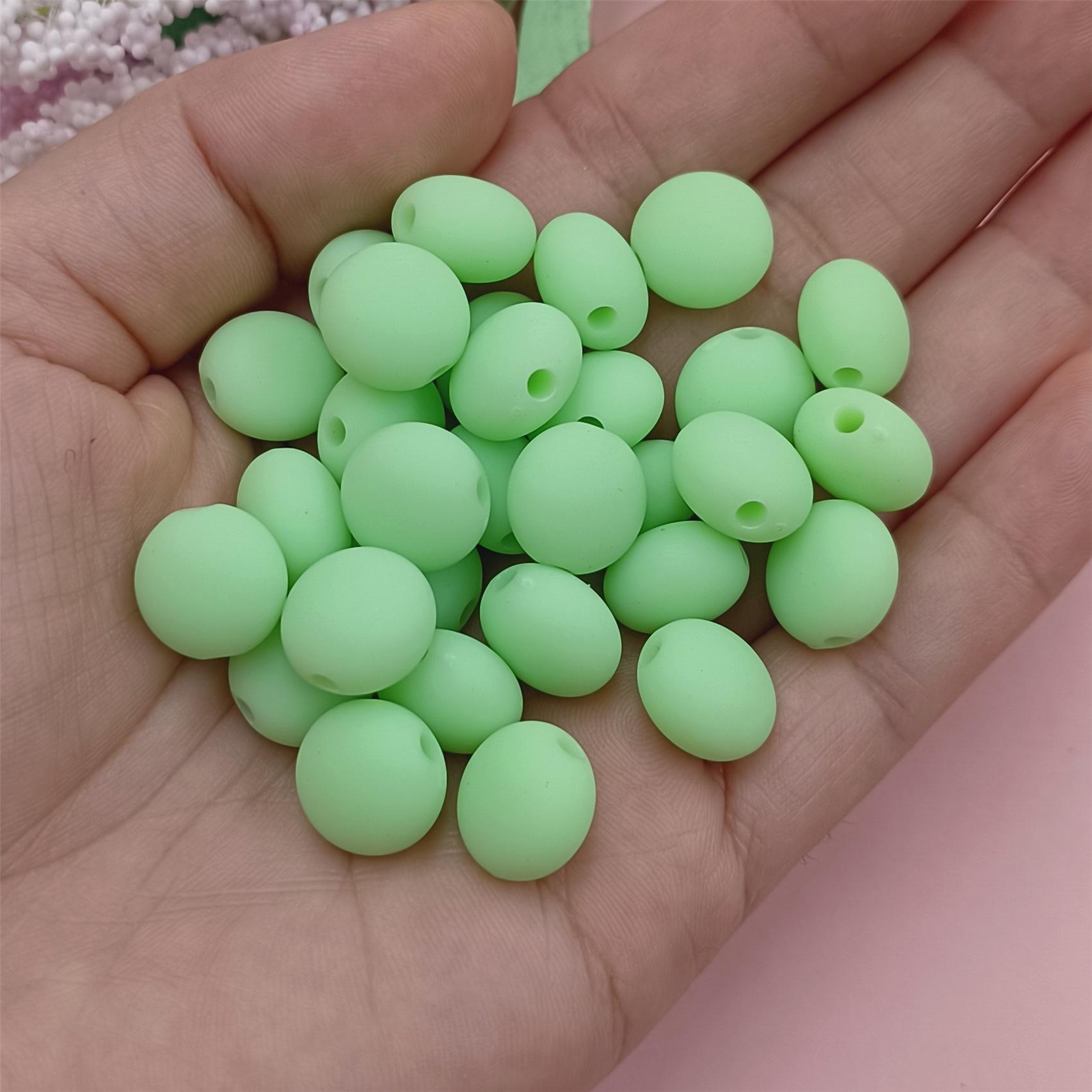 

Материал из бисера, ручная работа, 30 шт., 12 мм, плоские круглые бусины, ожерелье, браслет, сделай сам, резиновые одноцветные ювелирные аксессуары, модные аксессуары зелёный