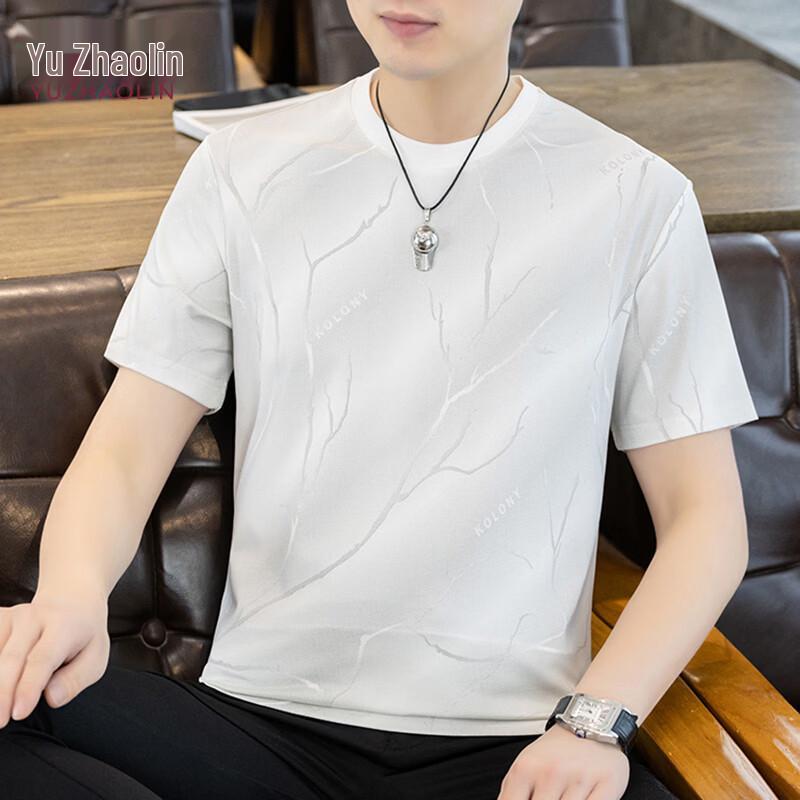 YUZHAOLIN Men s Casual Short Sleeve T-Shirt 4XL белый