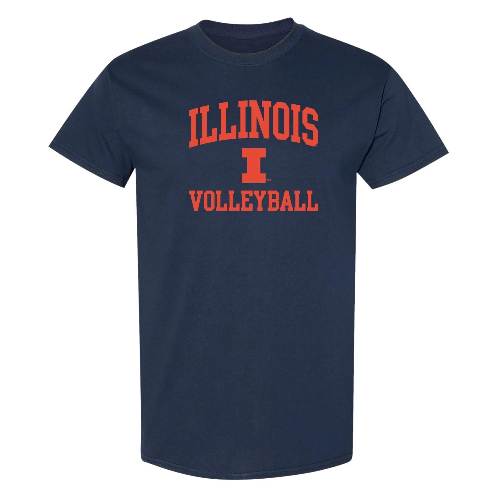 Illinois Arch Logo Volleyball T-Shirt - Navy 4XL