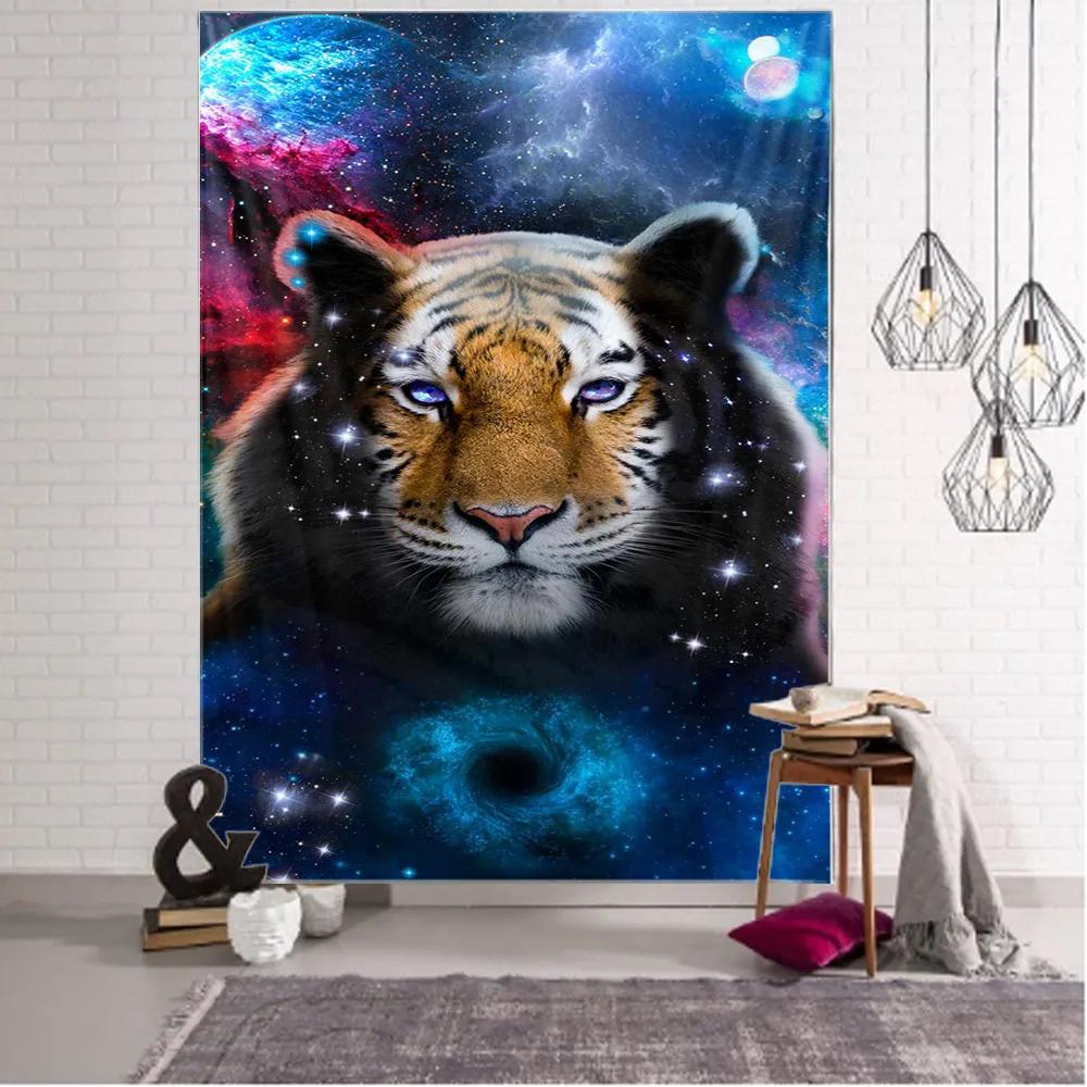 Blanket Curtain Home Bedroom Living Room Decoration Animal Ferocious Tiger Wall Hanging Tapestry Art