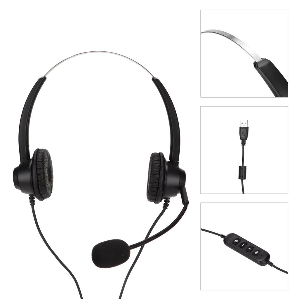 H360DUSB3 USB Business Headset Binaural USB Headset Supports Speaker Volume Adjustment Volume Mute Mic Mute