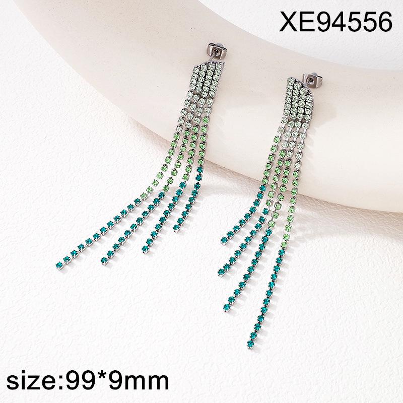 Elegant Rhinestone Tassel Earrings: Versatile Long Crystal Dangle for Women