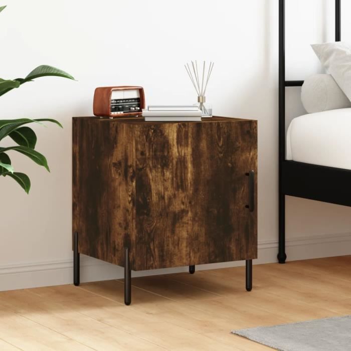 VidaXL Bedside Table Smoked Oak 40x40x50 Cm Engineered Wood 827590