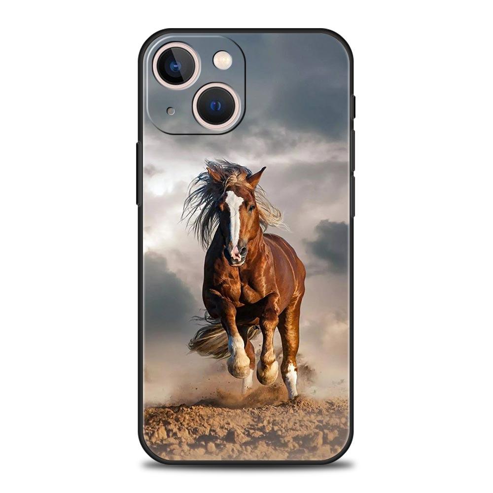 Animal Horse Phone Case Cover for iPhone 17 16 15 14 13 12 Pro Max 11 Pro Max 17 AIR Plus Shockproof Soft TPU Shell Fundas Capas
