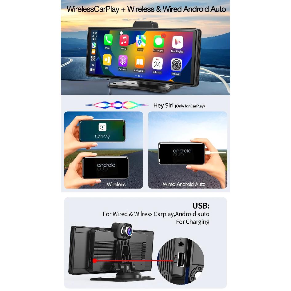 High Quality 10.26" Imagebon H9 Pro 4K Car DVR Dash Camera Wireless Carplay & Android Auto ADAS 5G Wifi Gps Navigation Rearview