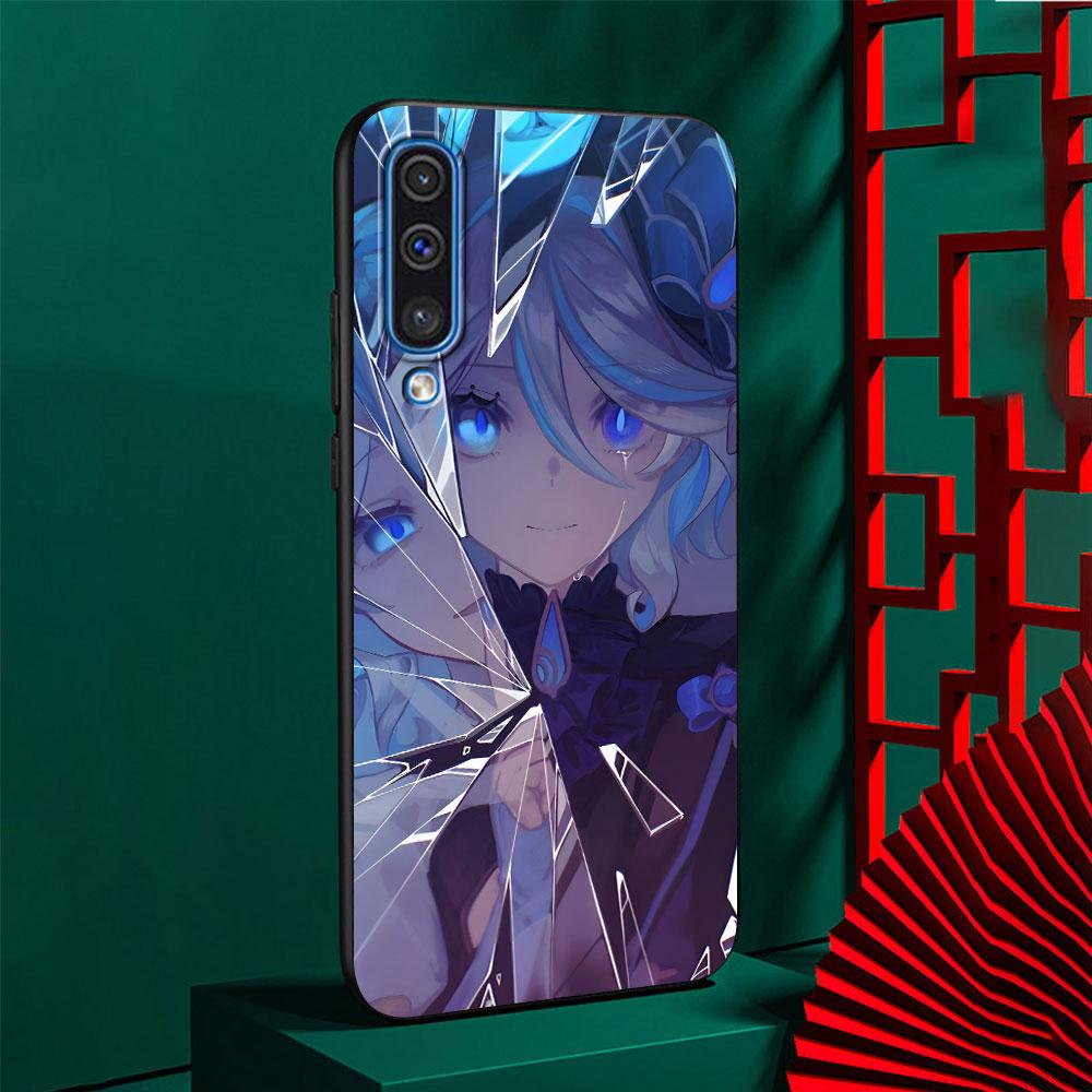Cute Furina Genshin Impact Case for Samsung Galaxy A10s A50 A50s A02s A03s A20 A30 A20e A70 A70s A20s A30s A10 Black Phone Cover