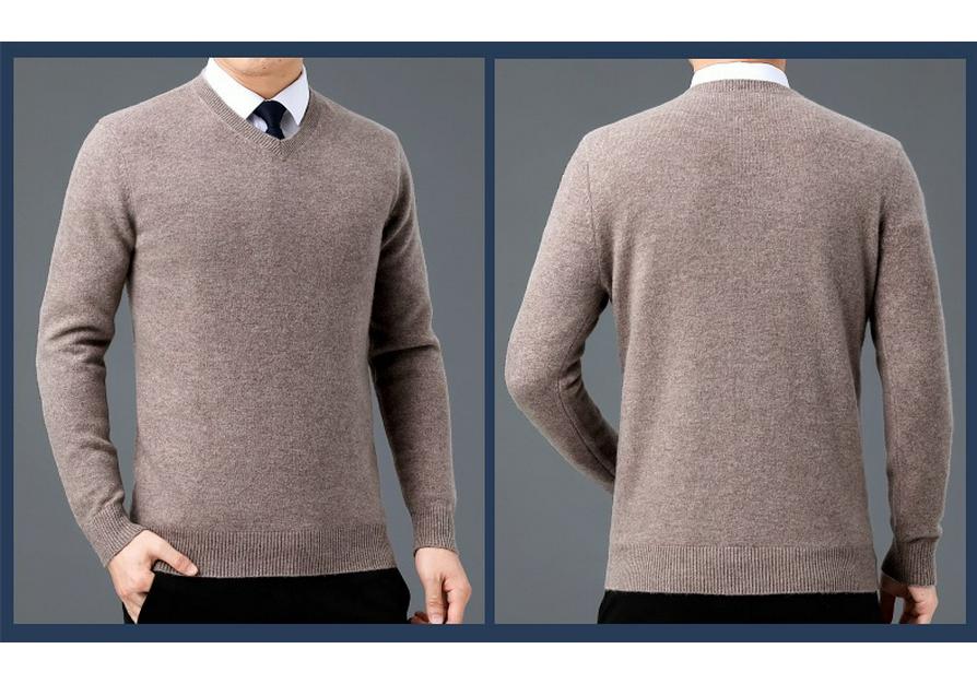 2025 Herren V-Ausschnitt Kaschmirpullover: Dick, Warm, Business Casual für Herbst/Winter