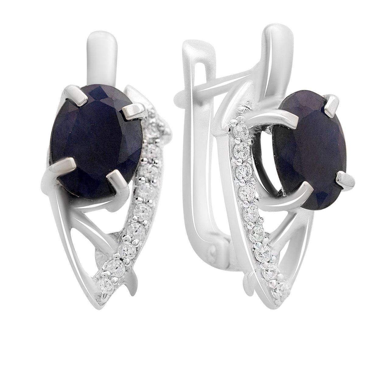 

Silver earrings with natural sapphire 3.253ct (2170297) сапфіровий