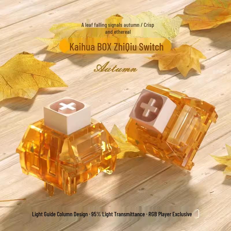 

Механический переключатель KAILH BOX Zhi Qiu: Щелкающий небесно-голубой, Тактильный, Прозрачный, Четкий, 50 г срабатывания, 5-контактный. 4 pcs with puller