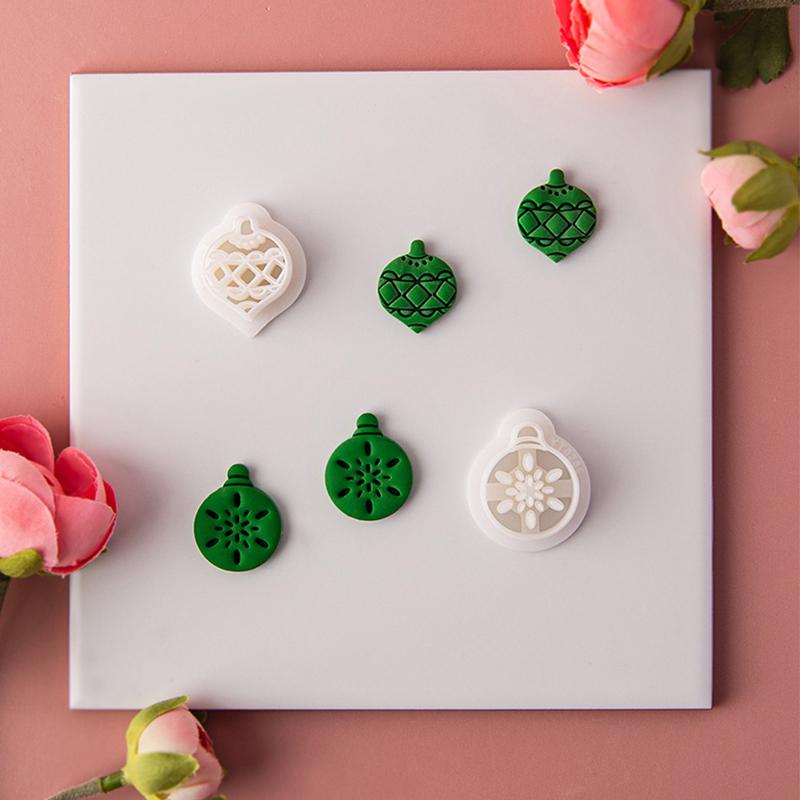 Bells Socks Crystal Ball  Cutting Mold DIY Cartoon Christmas Jewelry Pendant Embossing Tools New Soft Pottery Earrings Clay Mold
