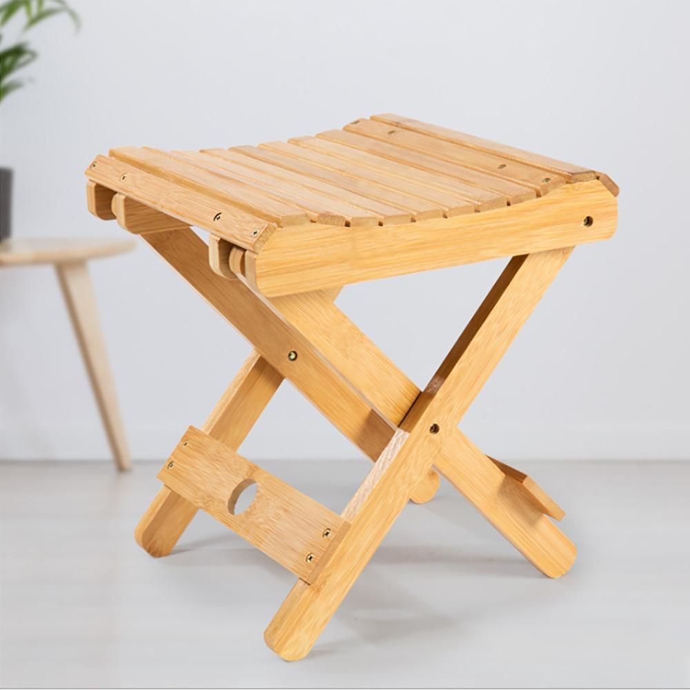 Log Color Folding Stool Square Shape Small Stool Stable Portable Seat Camping Activity