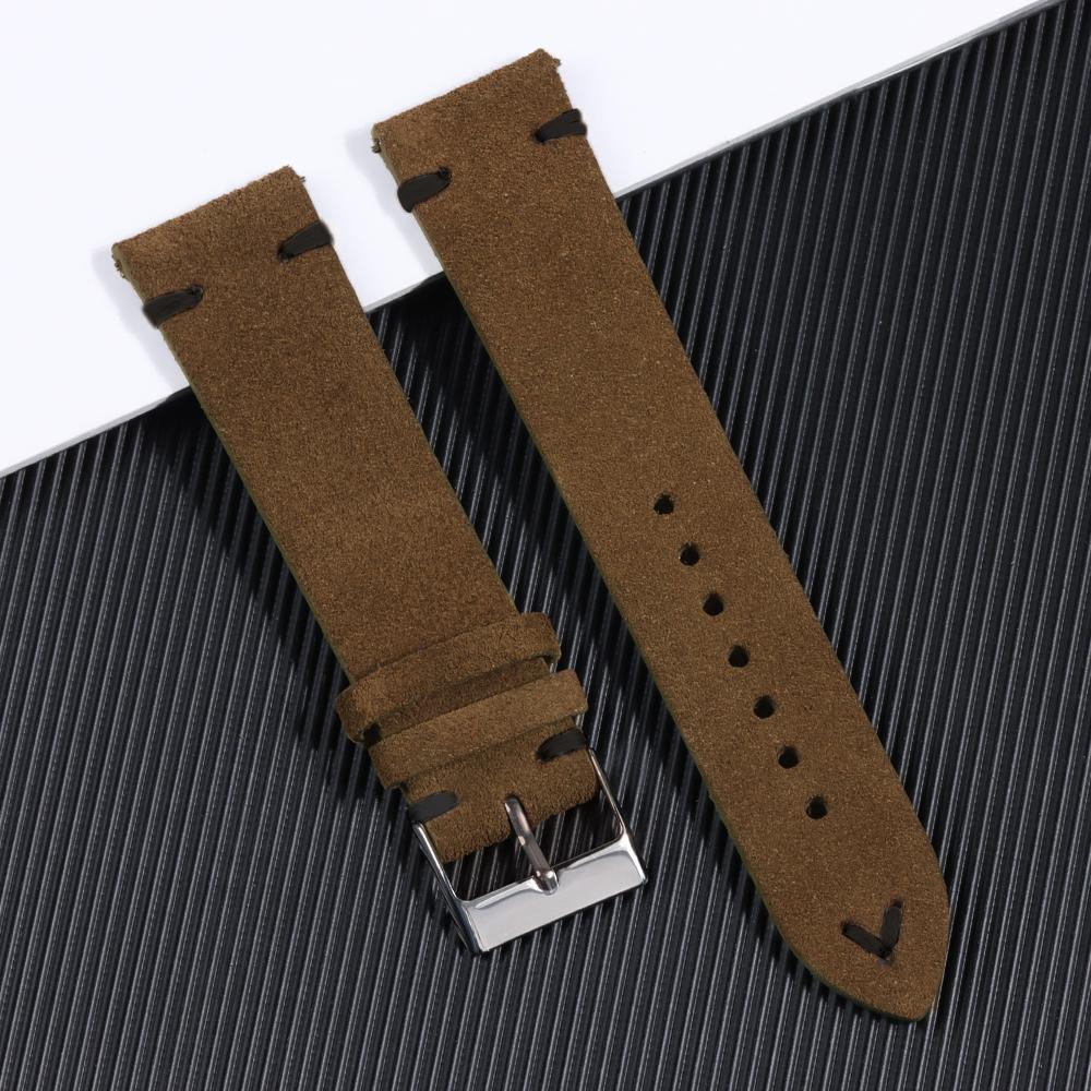 18mm 20mm 22mm High Quality Suede Leather Vintage Watch Band for Seiko Watch Leather Strap Watchband Replacement Sport Bracelet