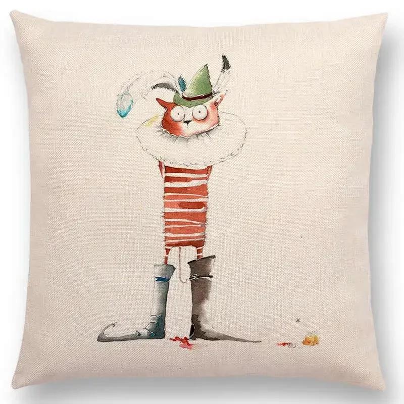 Lustige Cartoon Schurken Tiere Sofa Kissenbezug Eichhörnchen Hase Maus Flamingo Fuchs Hund Eule Vogel Tom und Jerry Kissenbezug