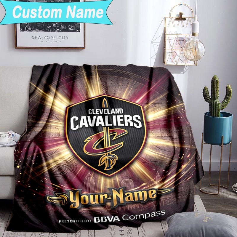 Custom Name Blanket football Cavaliers Logo Blanket Bedding Blanket for Travel, Camping, Living Rooms, Offices, Sofas, Fan Christmas gift