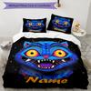3pcs Custom Name KPop Demon Hunters Bedding Set Duvet Cover Closure Includes 1 Duvet Cover & 2 Pillowcases, Soft and Comfortable for All Seasons.
