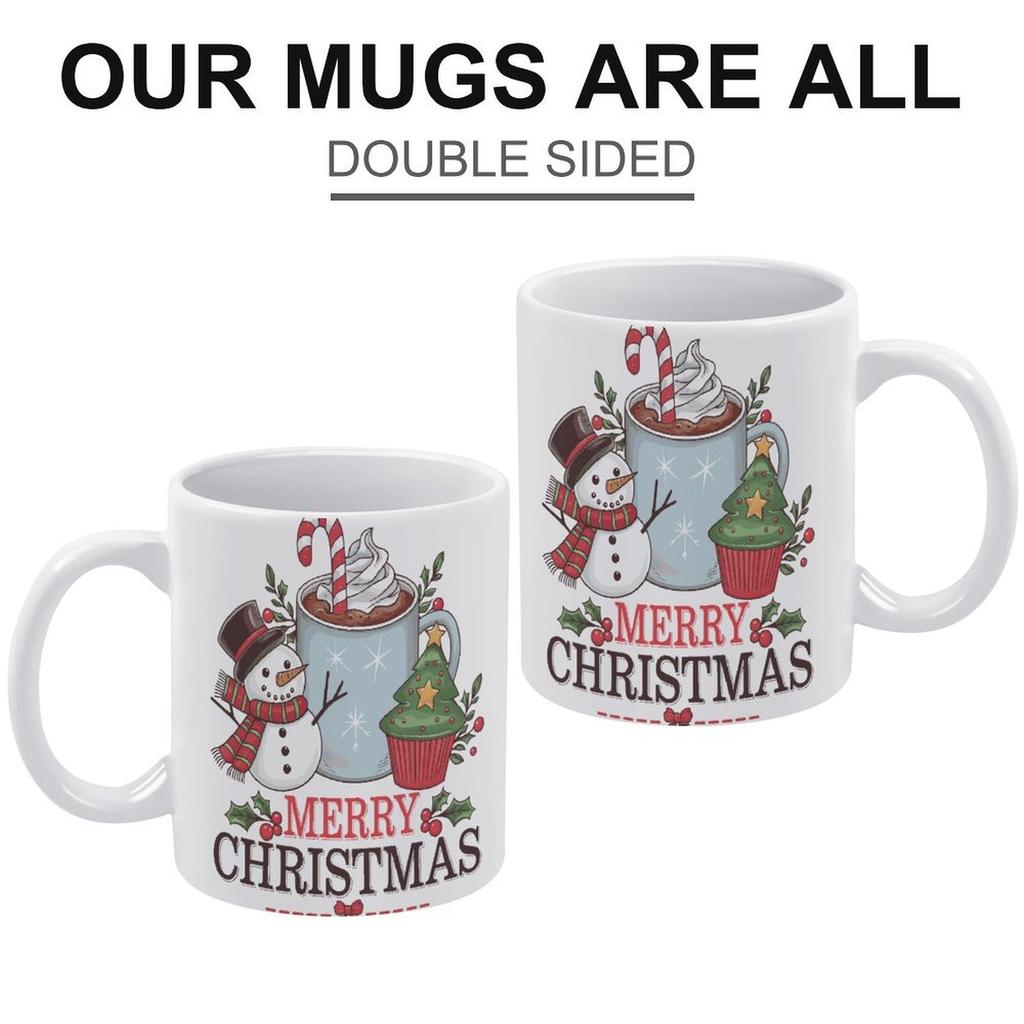 1pc 11oz blank ceramic mug, double-sided printed drink cup, white glossy look, smooth hold, ideal beverage mug for gifting and daily use