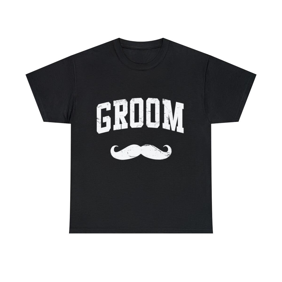 Groom Wedding Mustache Graphic Tee Shirt, S-5XL 4XL