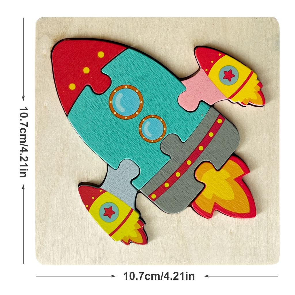 1pc 10.7cm Colorful 3D Puzzles for Kids Cartoon Animals Jigsaw Puzzle Games Children Educational Wooden Toys