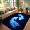 Galaxy Koi Fish Rectangular Carpet Mysterious Starry Sky Marine Pattern Decorative Floor Mat for Living Room Bedroom Home Decor