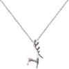 Beixi Hirschgeweih Halskette - Sterling Silber Hirsch Anhänger Schlüsselbein Kette für Damen - Elegantes und Exquisites Silber Schmuck Geschenk
