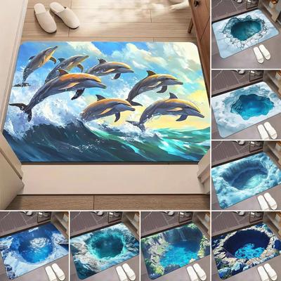 Alfombra de Agujero Visual 3D Alfombrilla de Suelo con Ilusión Óptica Antideslizante Absorbente Alfombrilla de Baño Felpudo Realista de Hoyo Profundo para Baño Dormitorio Sala de Estar
