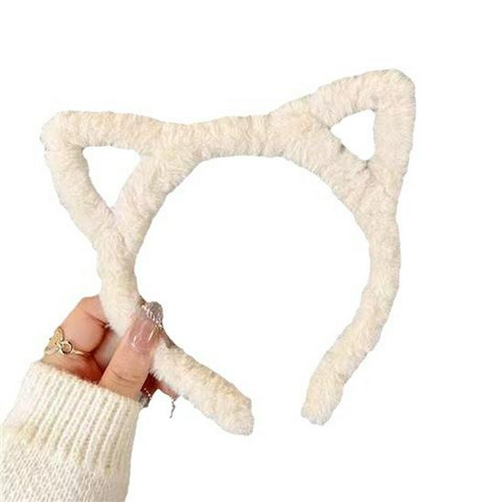 Women's Cute Cat Ear Plush Headband: Autumn/Winter Face Wash, Hair Tie, Travel Clip, New 2023 Hair Accessory.