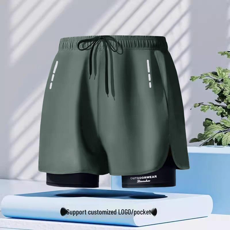 Completo da uomo a doppio strato per lo sport: Costumi da Bagno per Corsa, Fitness, Spiaggia e Nuoto