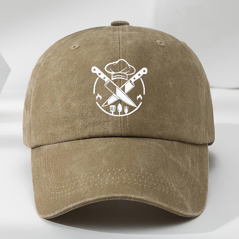 Chef Knife Cooking Graphic Baseball Cap Unisex Polyester Casual Adjustable Sun Protection Outdoor Headwear
