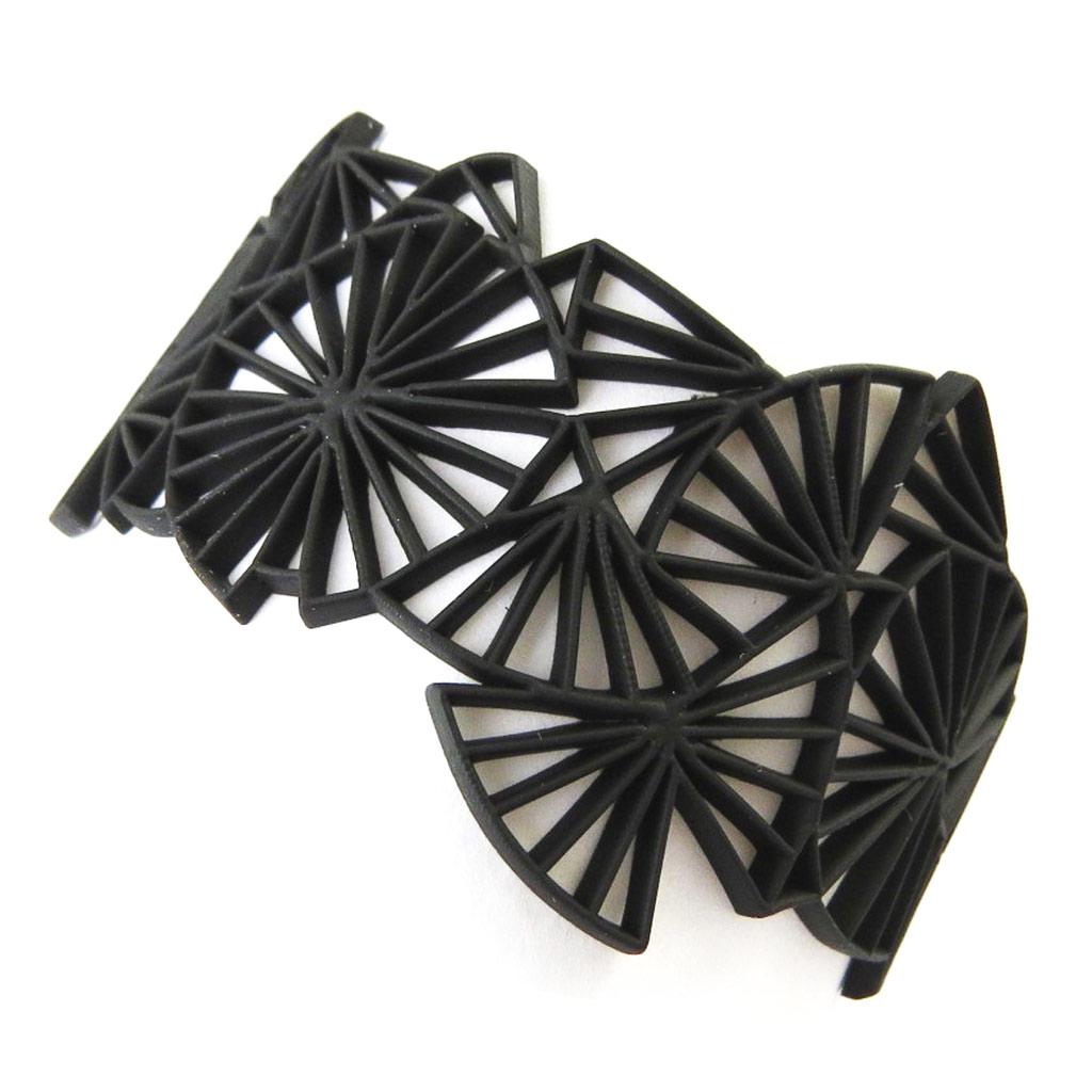 Les Trésors De Lily [P0686] - Black 'Batucada' Designer Bracelet (Origami)