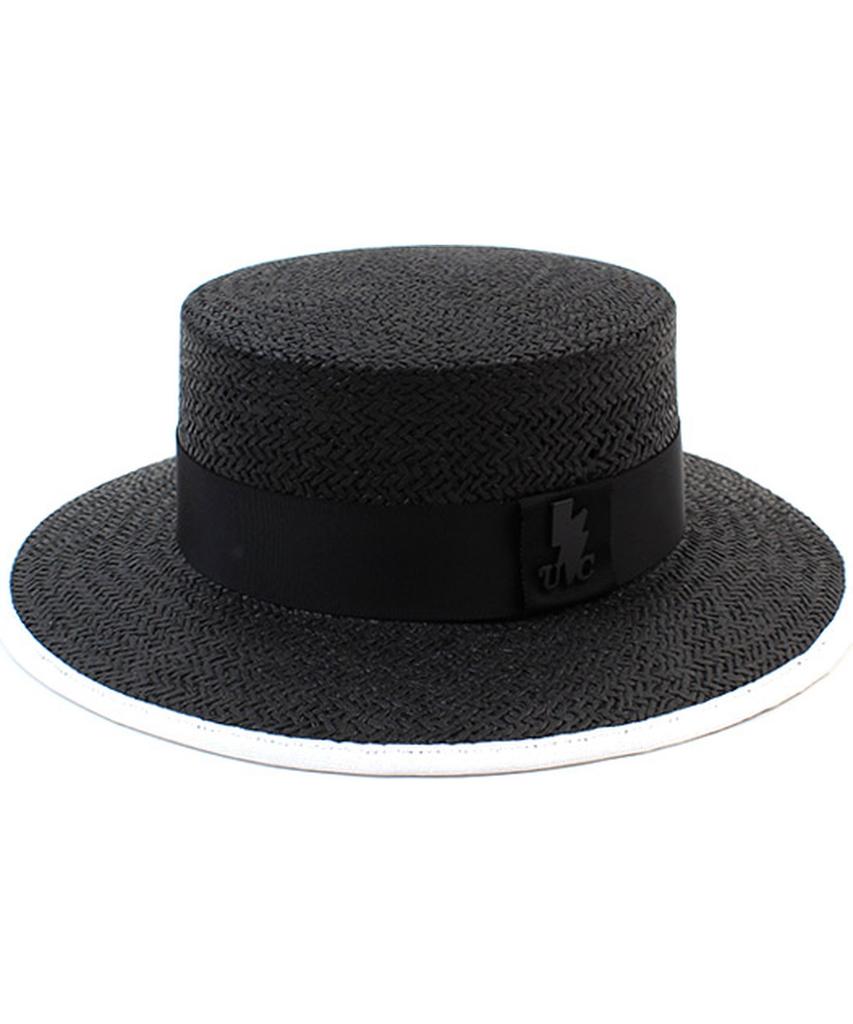 Taping Black Long Panama Hat