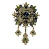 Qingdao medieval western antigo Florença clássico brincos de tarraxa broche indústria pesada metal diamante azul brincos pendentes joias