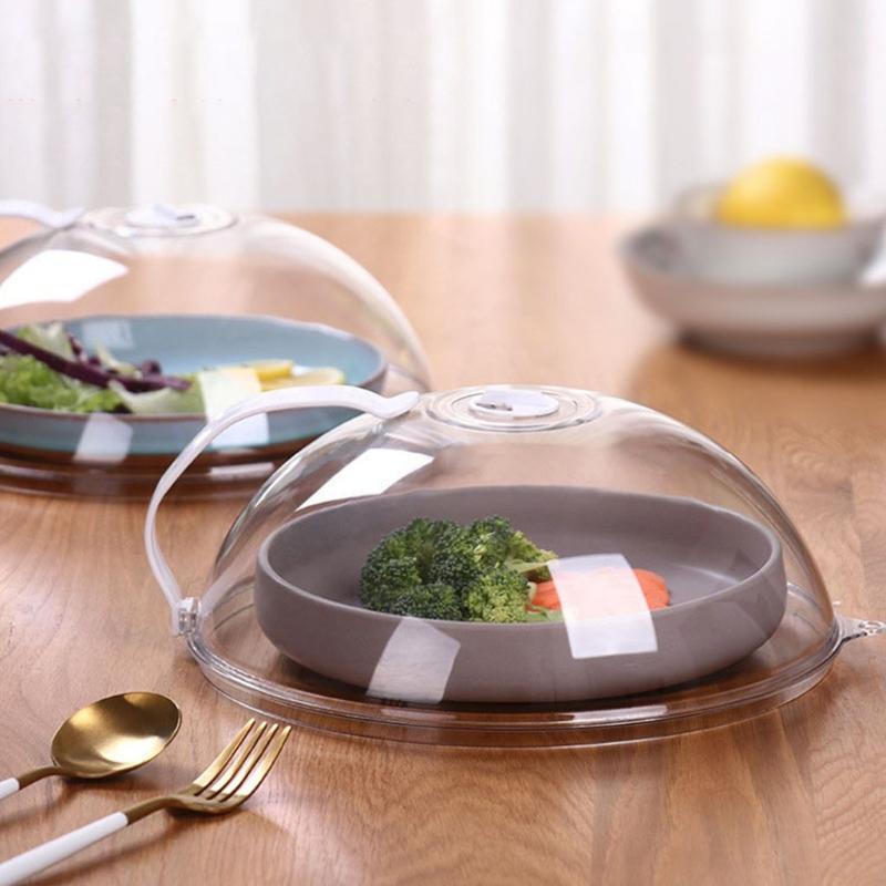 ABS Microwave Splatter Cover Transparent Cover Microwave Plate Cover Lid with Handle and Adjustable Steam Vents Holes