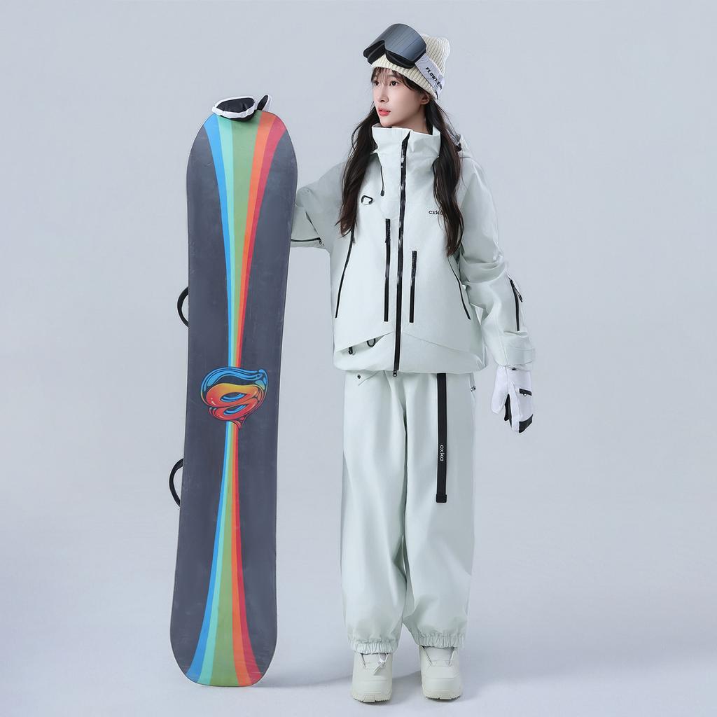 Skianzug für Damen und Herren Outdoor Winter Warm Snowboardanzug Wasserdicht Winddicht Skijacken und Hosen Set Unisex Atmungsaktiv Isoliert Schneeanzug
