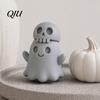 Skull Ghost Decor 3D Printed Figurine, Spooky Gothic Statue, Mini Cartoon Ornament for Table Centerpiece Shelf Desk Halloween