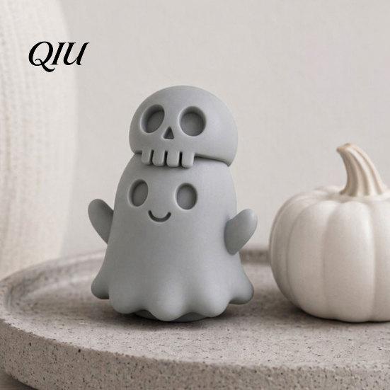 Skull Ghost Decor 3D Printed Figurine, Spooky Gothic Statue, Mini Cartoon Ornament for Table Centerpiece Shelf Desk Halloween